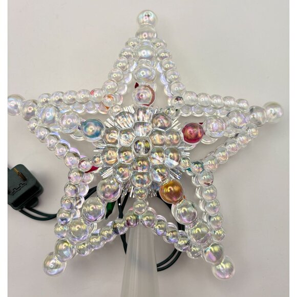 Light Up Star Christmas Tree Topper Bubble Style Iridescent Holiday Decor - Picture 2 of 8